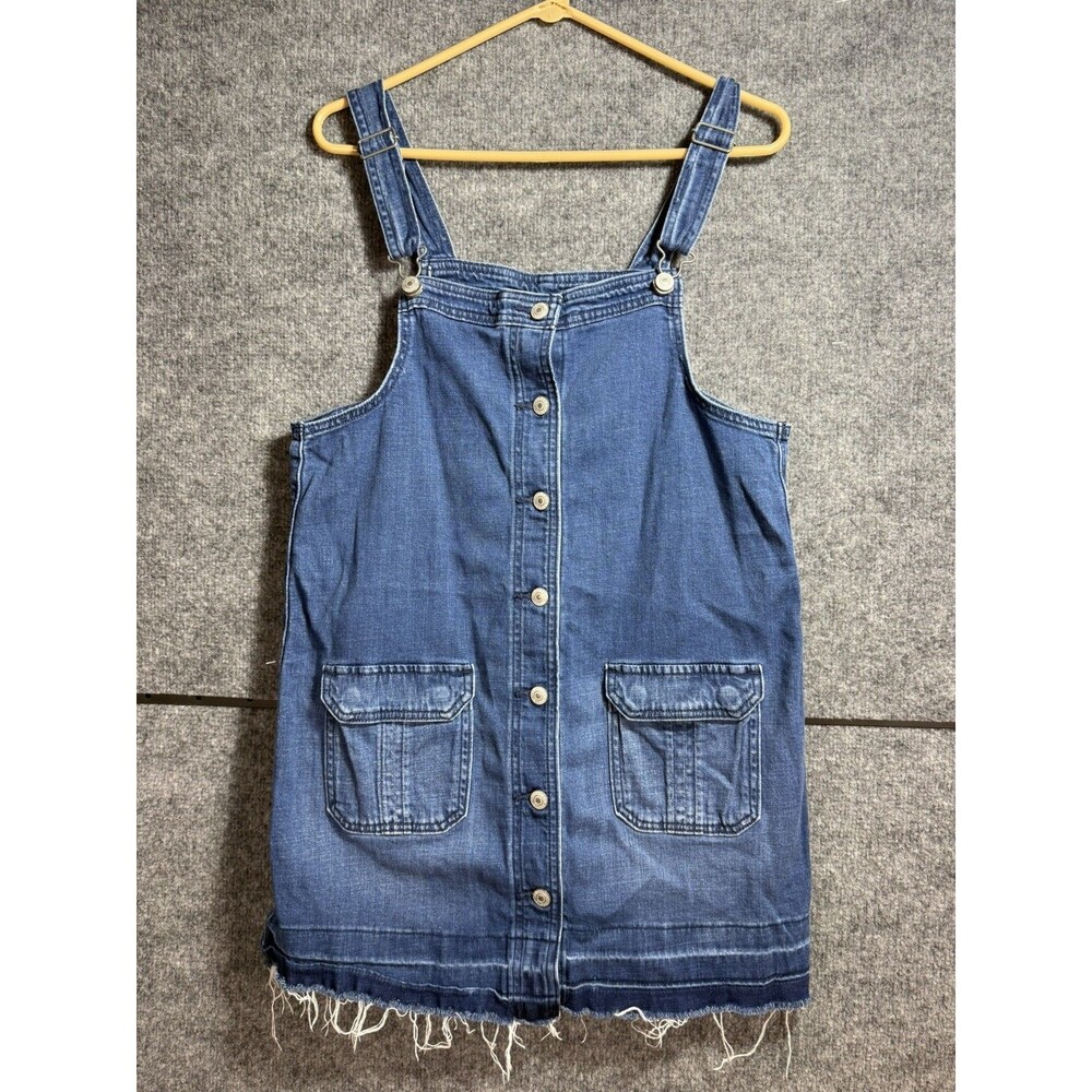 American Eagle Outfitters Blue Denim Overall Dress Size Medium Casual Jean Dress